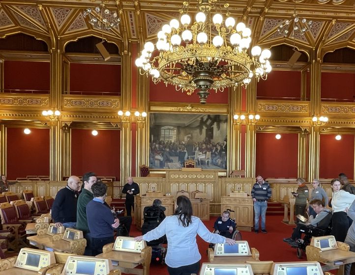 Skolebesøk til Stortinget, stortingssalen